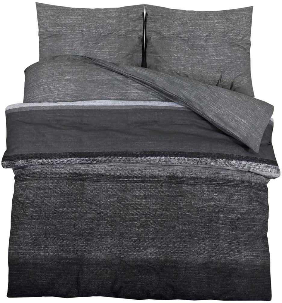Shumee Sada ložního prádla 1+2 tmavě šedá 200 × 220 cm bavlna, žíhané, polštáře 80 × 80 cm