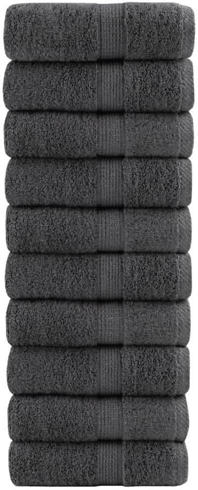 Shumee Premium na ruce 10 ks antracitové 30 × 30 cm 600 g/m2 bavlna