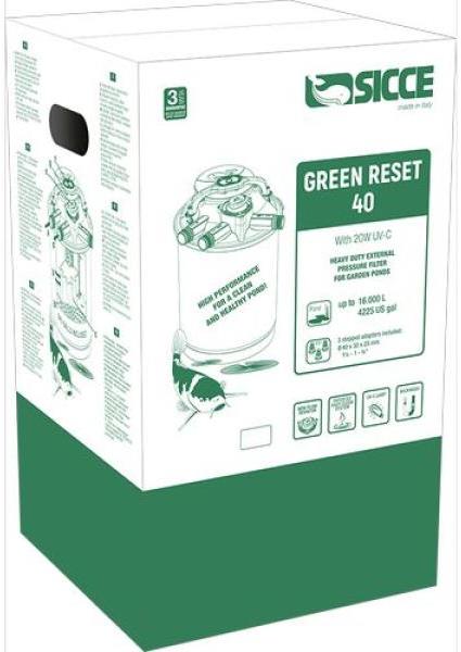 SICCE GREEN RESET 40 L 1 × 20W UV-C 5 m jezírkový tlakový filtr s UV-C lampou