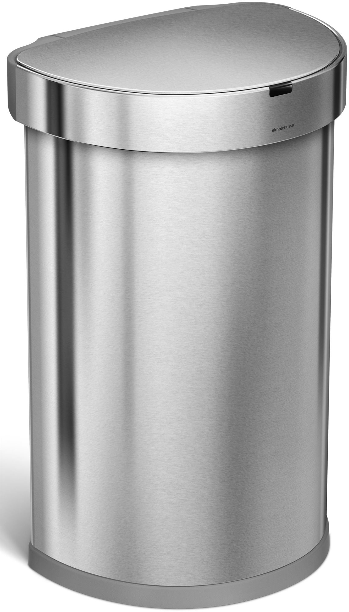 Simplehuman Bezdotykový koš 45l, půlkulatý, matná ocel, FPP, kapsa na sáčky