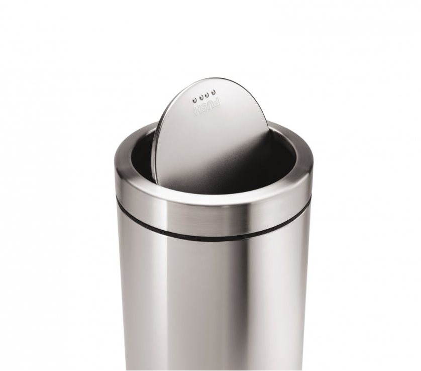 Simplehuman Koš na odpadky 55l, houpací víko, matná ocel