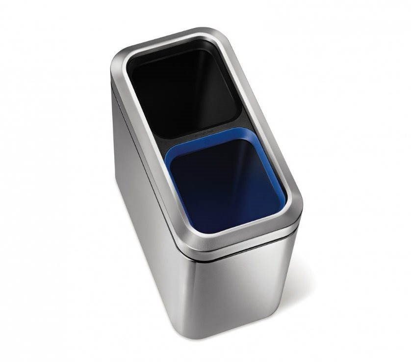 Simplehuman Koš na tříděný odpad 10/10l, otevřený, matná ocel, FPP