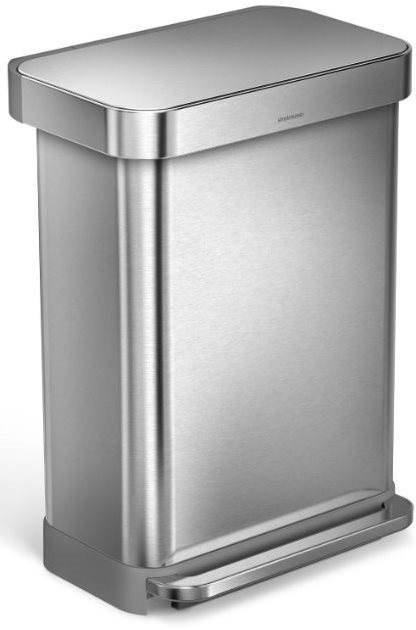Simplehuman Pedálový koš 55l, matná ocel, FPP, kapsa na sáčky