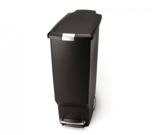Simplehuman Pedálový koš na odpadky 40l, úzký, černý plast