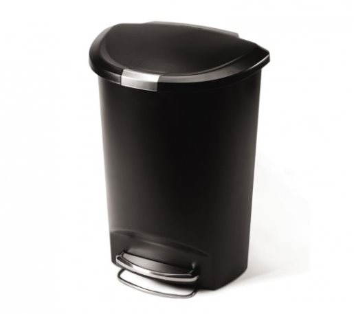 Simplehuman Pedálový koš na odpadky 50l, půlkulatý, plast, černý