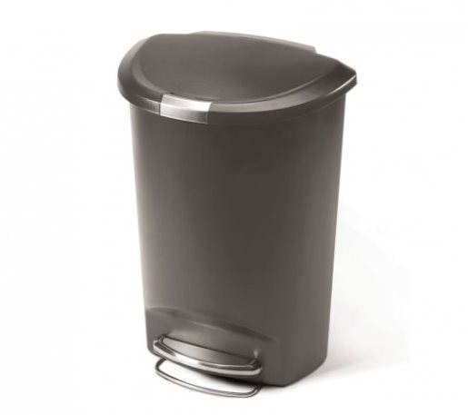Simplehuman Pedálový koš na odpadky 50l, půlkulatý, plast, šedý