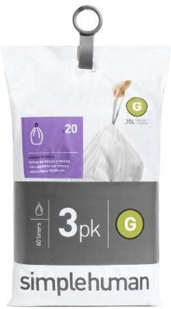 Simplehuman Sáčky do koše typ G, 30l, 3 x balení po 20 ks (60 sáčků)
