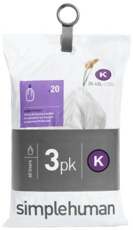 Simplehuman Sáčky do koše typ K, 35-45l, 3 x balení po 20 ks (60 sáčků)