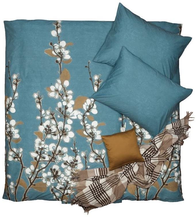 SCANquilt povlečení KLASIK DESIGN cottona tyrkysovobílohnědá