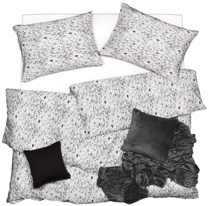 SCANquilt povlečení KREP afro bíločernozlatá