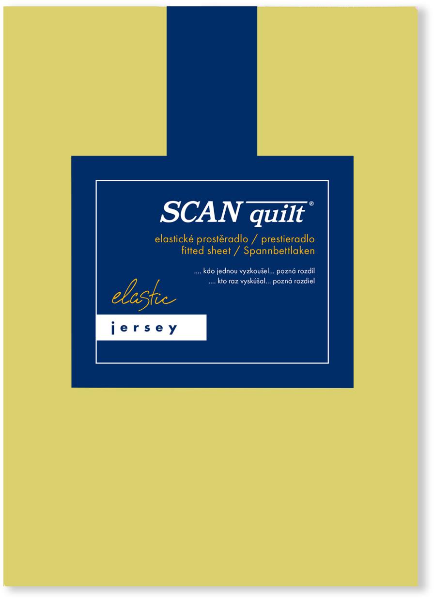 SCANquilt prostěradlo JERSEY ELASTIC LYCRA žlutozelená 180 × 200 cm