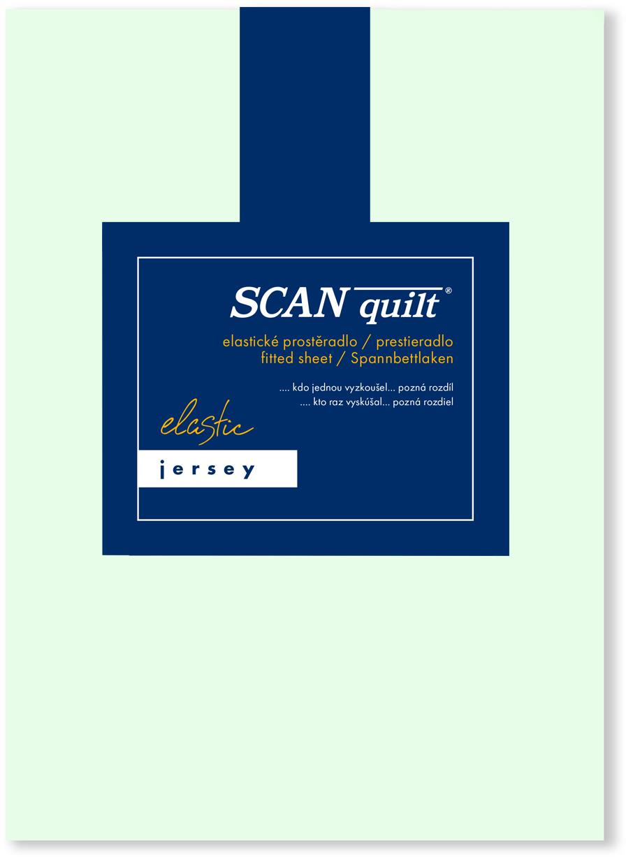 SCANquilt prostěradlo JERSEY ELASTIC LYCRA mentolová 180 × 200 cm