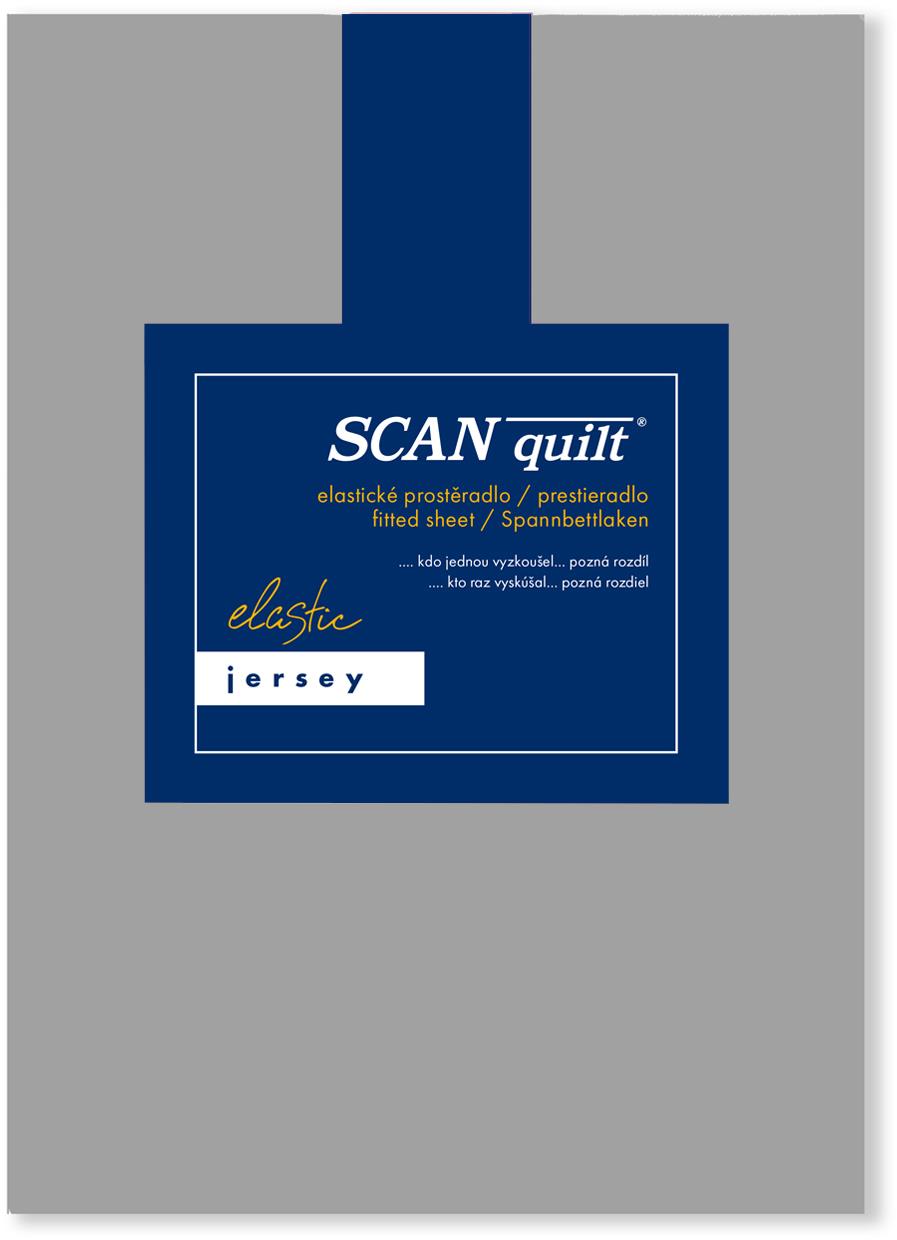 SCANquilt prostěradlo JERSEY ELASTIC LYCRA středně šedá 140 × 200 cm