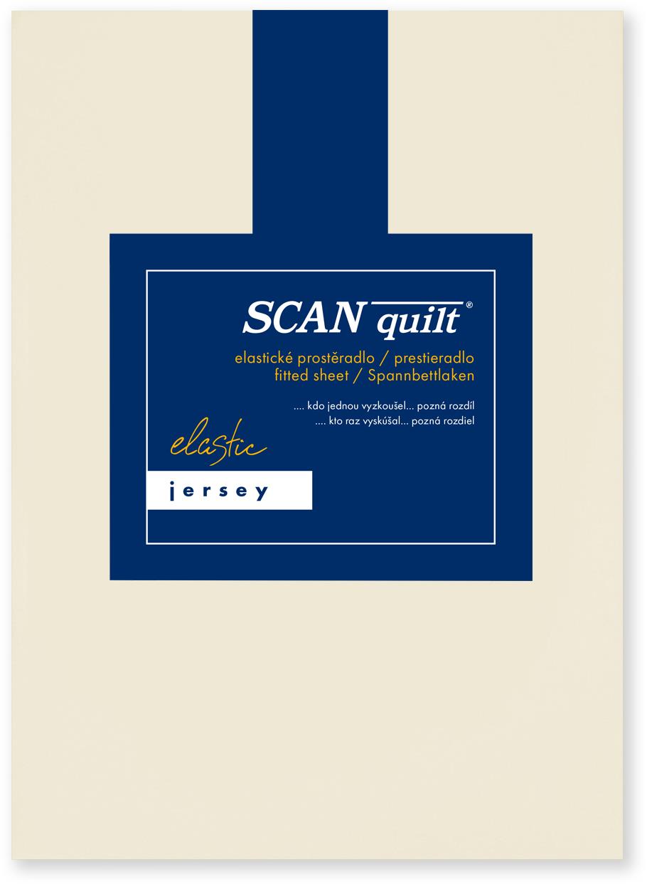 SCANquilt prostěradlo JERSEY ELASTIC LYCRA natur 90 × 200 cm
