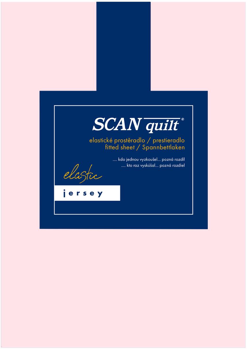 SCANquilt prostěradlo JERSEY ELASTIC LYCRA světle růžová 180 × 200 cm