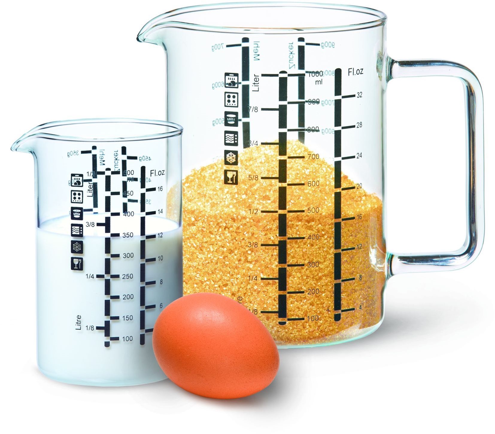 SIMAX Sada skleněných odměrek 2ks 0,5l + 1l
