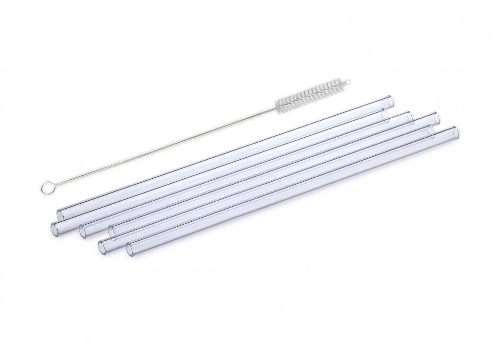 SIMAX Skleněné brčko rovné 20 cm 6 ks + kartáček EXSLUSIVE
