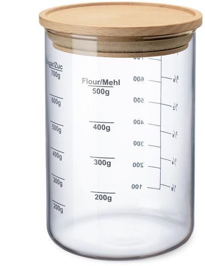 SIMAX Zásobník se stupnicí a dřevěným víčkem 0,8 l