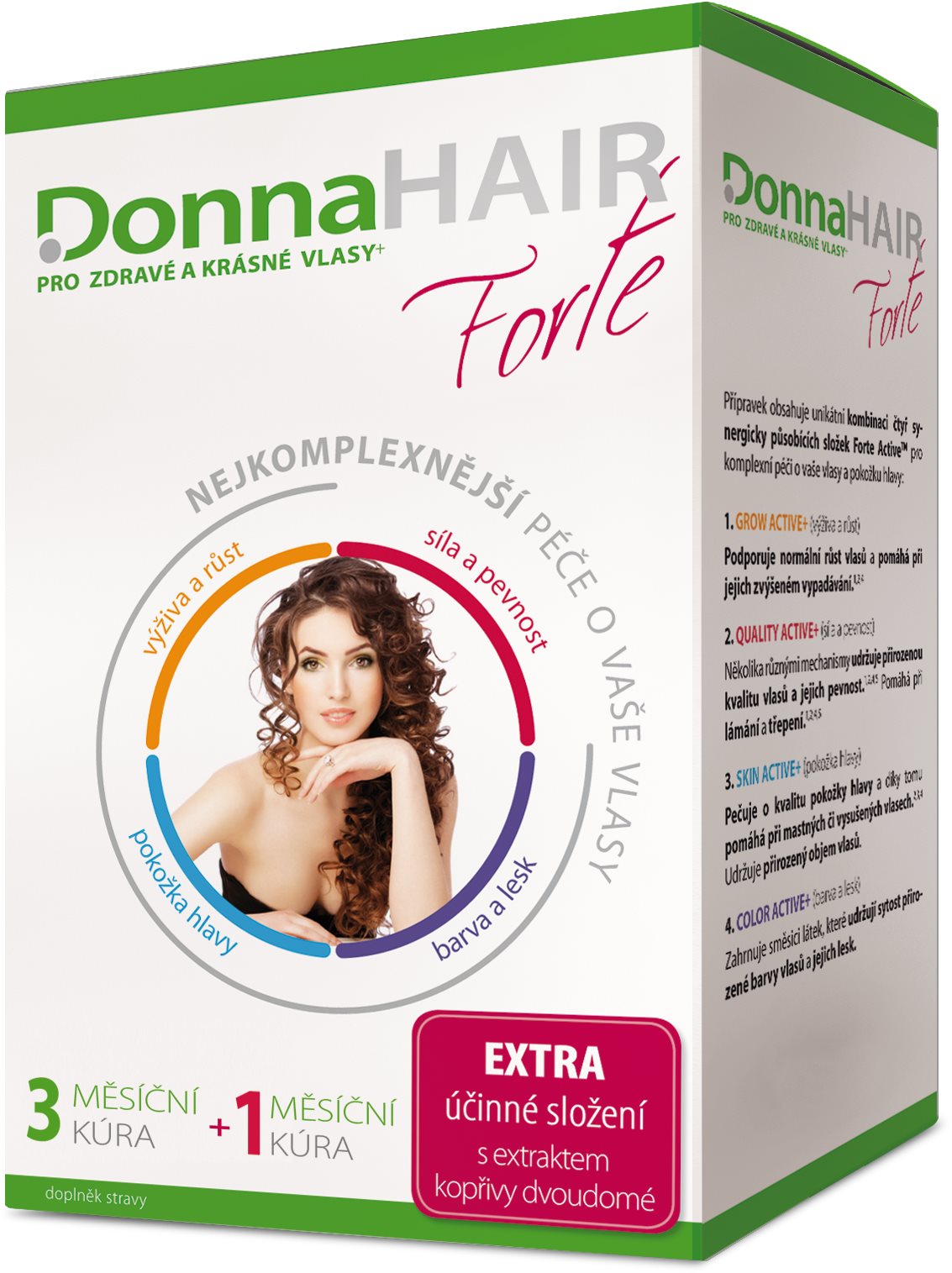 DonnaHAIR FORTE 4měsíční kúra 90 + 30 tobolek zdarma