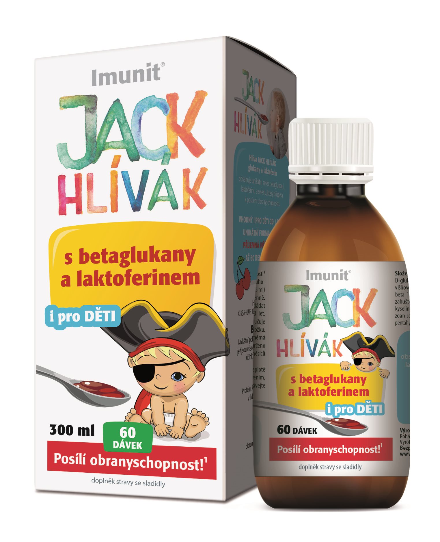 Imunit JACK HLÍVÁK Hlíva sirup 300ml glukany + laktoferin