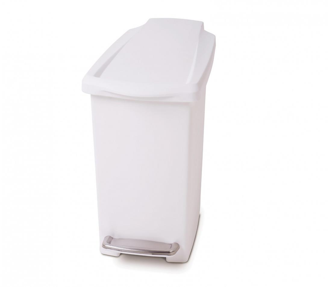 Simplehuman Pedálový 10 l, ocelový pedál, bílý