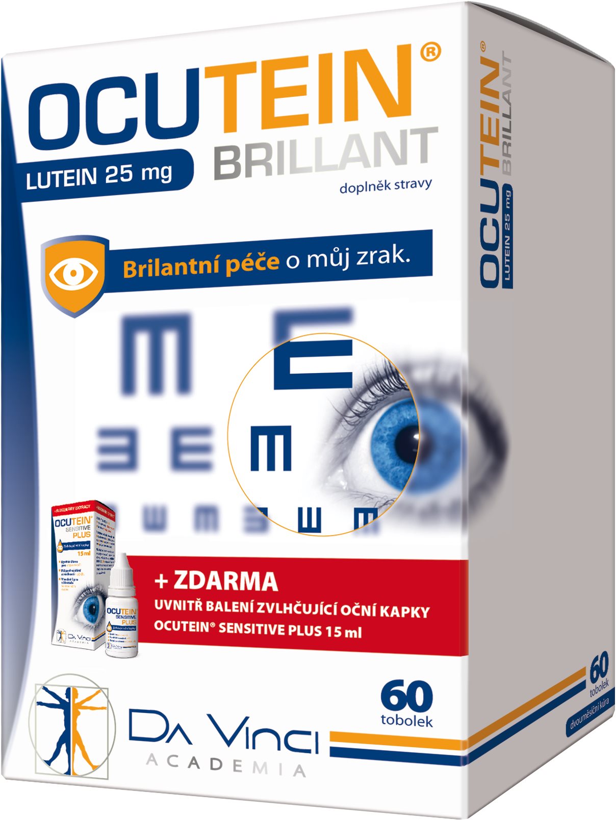 Ocutein Brillant Lutein 25mgDaVinci 60 tobolek+kapky