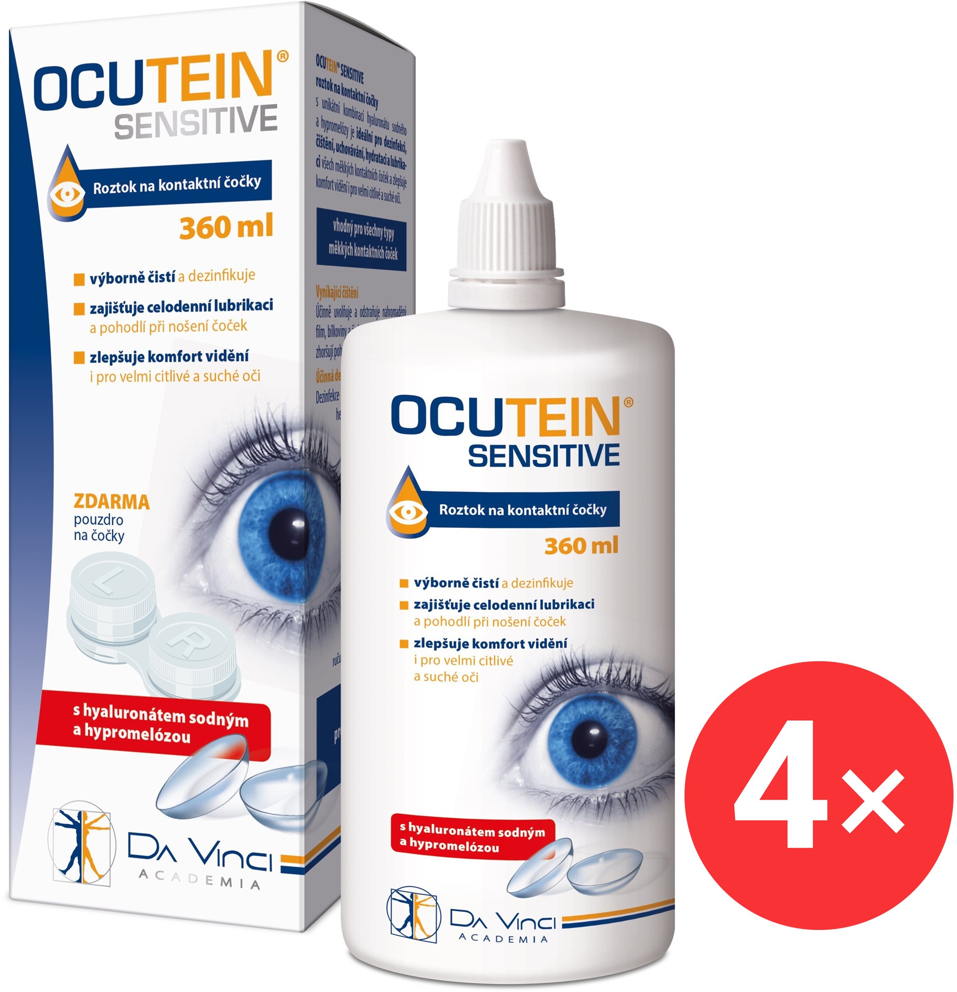 Ocutein Sensitive roztok na kontaktní čočky 4 × 360 ml