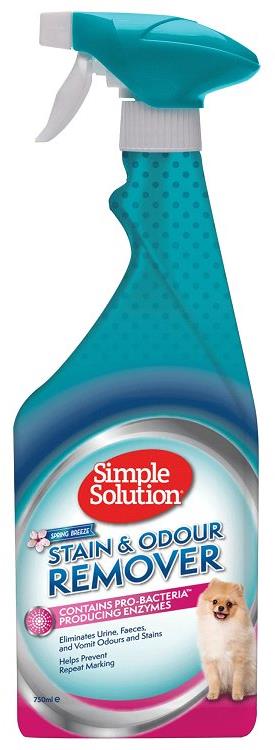 SIMPLE SOLUTION Stain & Odor Remover Spring Breeze Odstraňovač skvrn a zápachu pro psy 750 ml