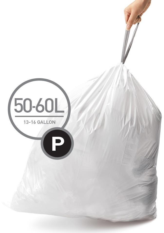 Simplehuman Zatahovací sáčky, 50-60 l, typ P, 20 ks