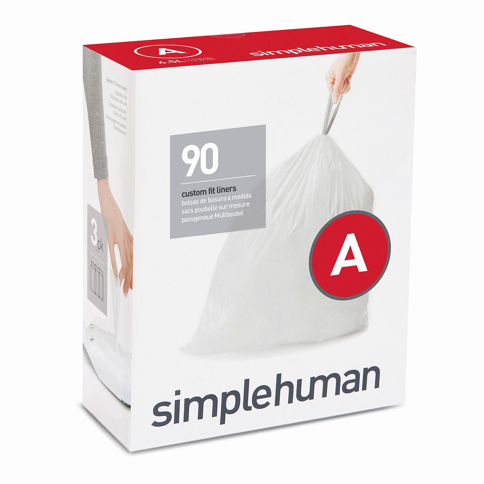 Simplehuman Zatahovací sáčky, 4,5 l, typ A, 3 × 30 ks
