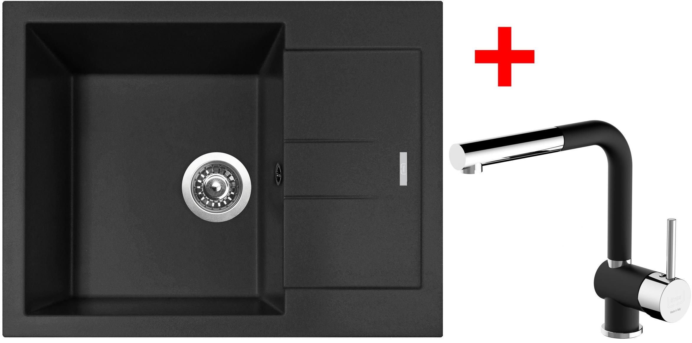 Sinks Amanda 650 Nanoblack + Mix 3 P Nanoblack
