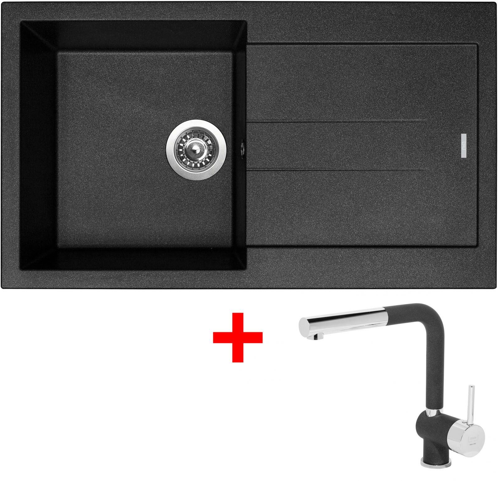 Sinks Amanda 860 Metalblack + Mix 3 P GR