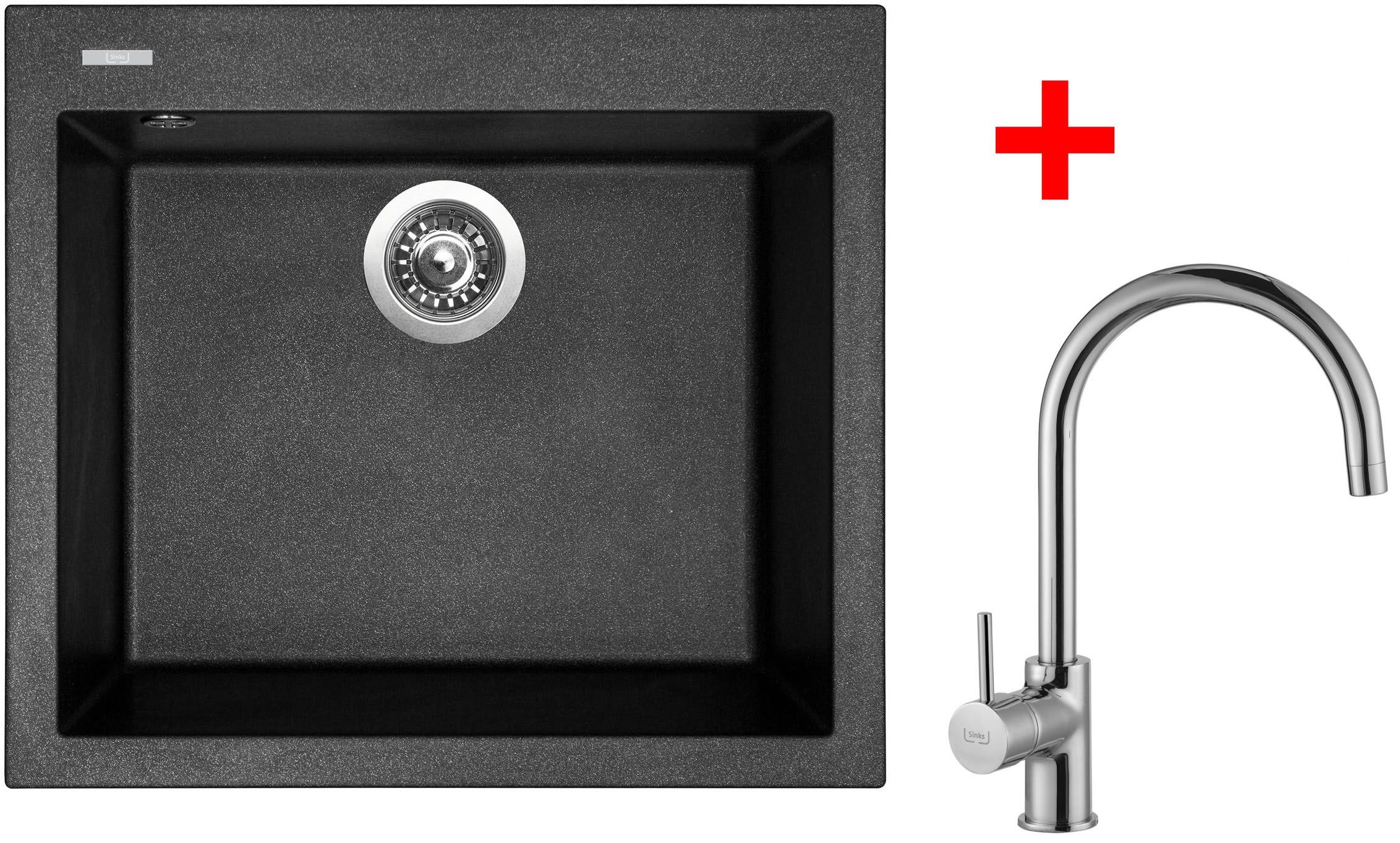 Sinks Cube 560 Metalblack + Vitalia