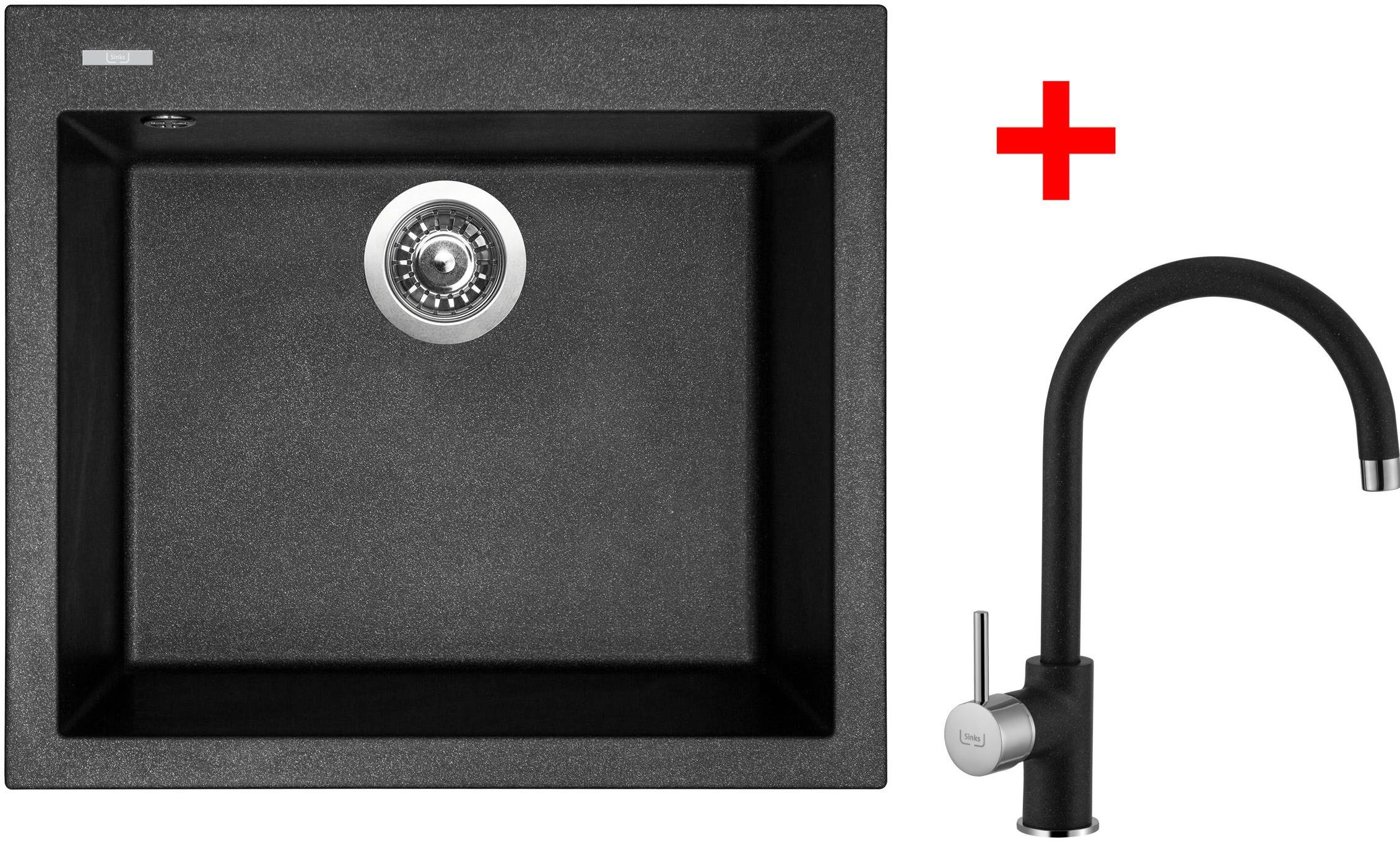 Sinks Cube 560 Metalblack + Vitalia GR