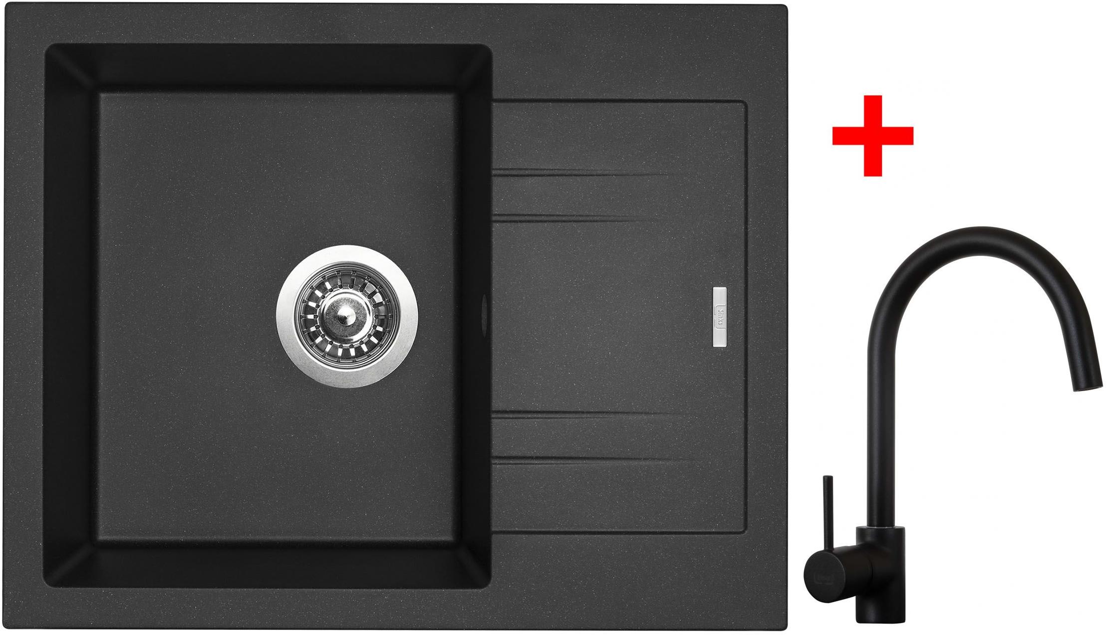 Sinks LINEA 600 Metalblack + Vitalia černá matná