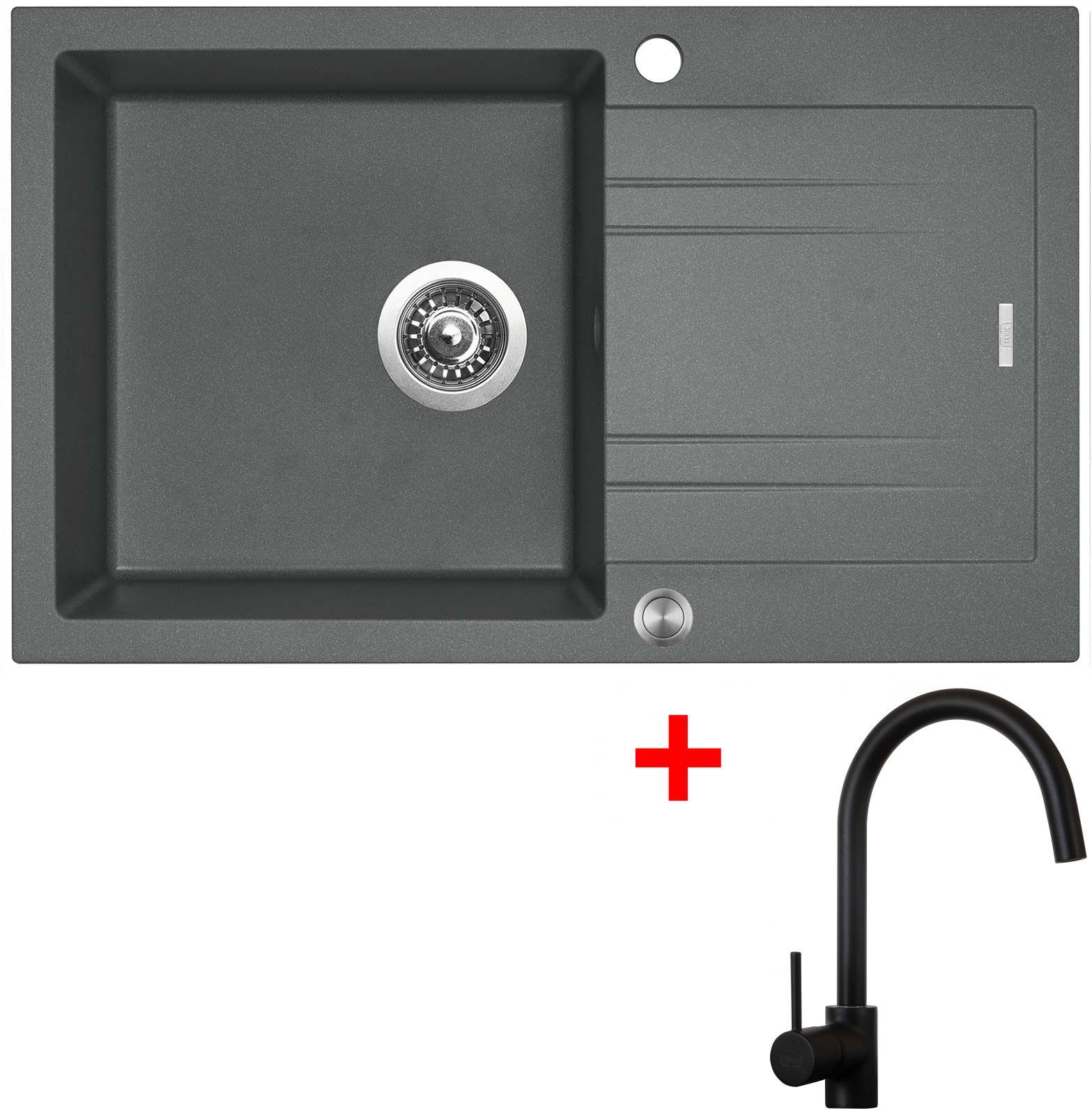 Sinks LINEA 780 XC Titanium + Vitalia černá matná