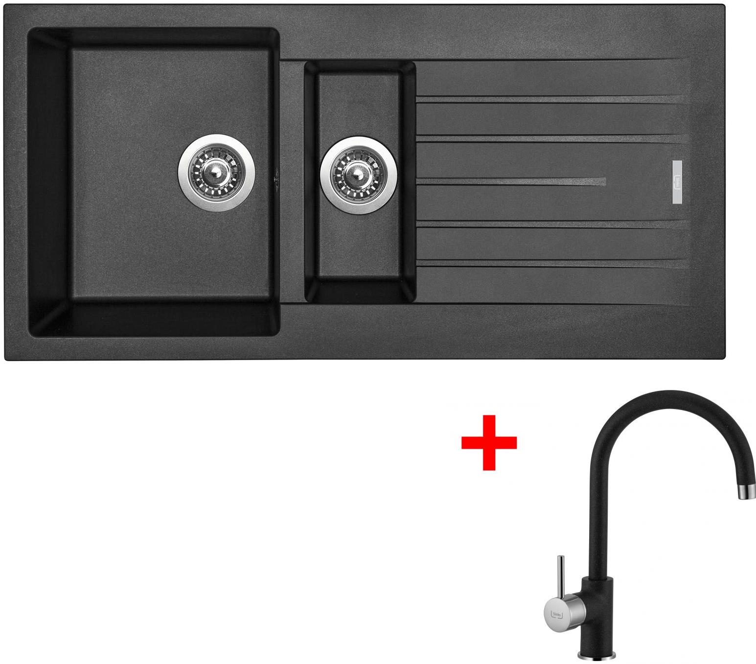 Sinks Perfecto 1000.1 Metalblack + Vitalia GR