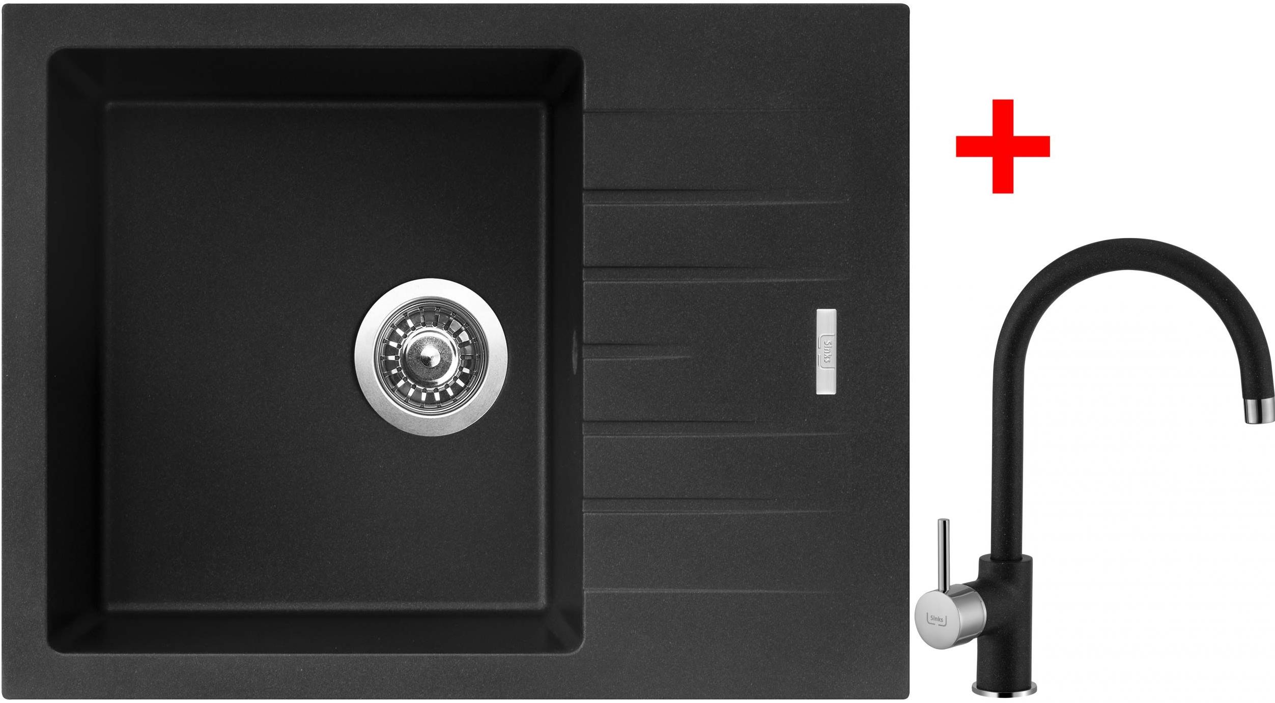 Sinks Perfecto 650 Metalblack + Vitalia GR