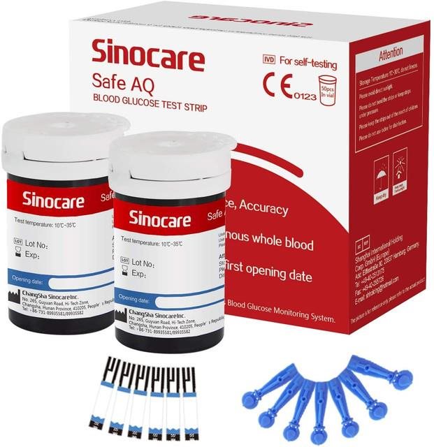 SINOCARE Set 50 náhradních proužků + 50 lancet pro Safe AQ Smart