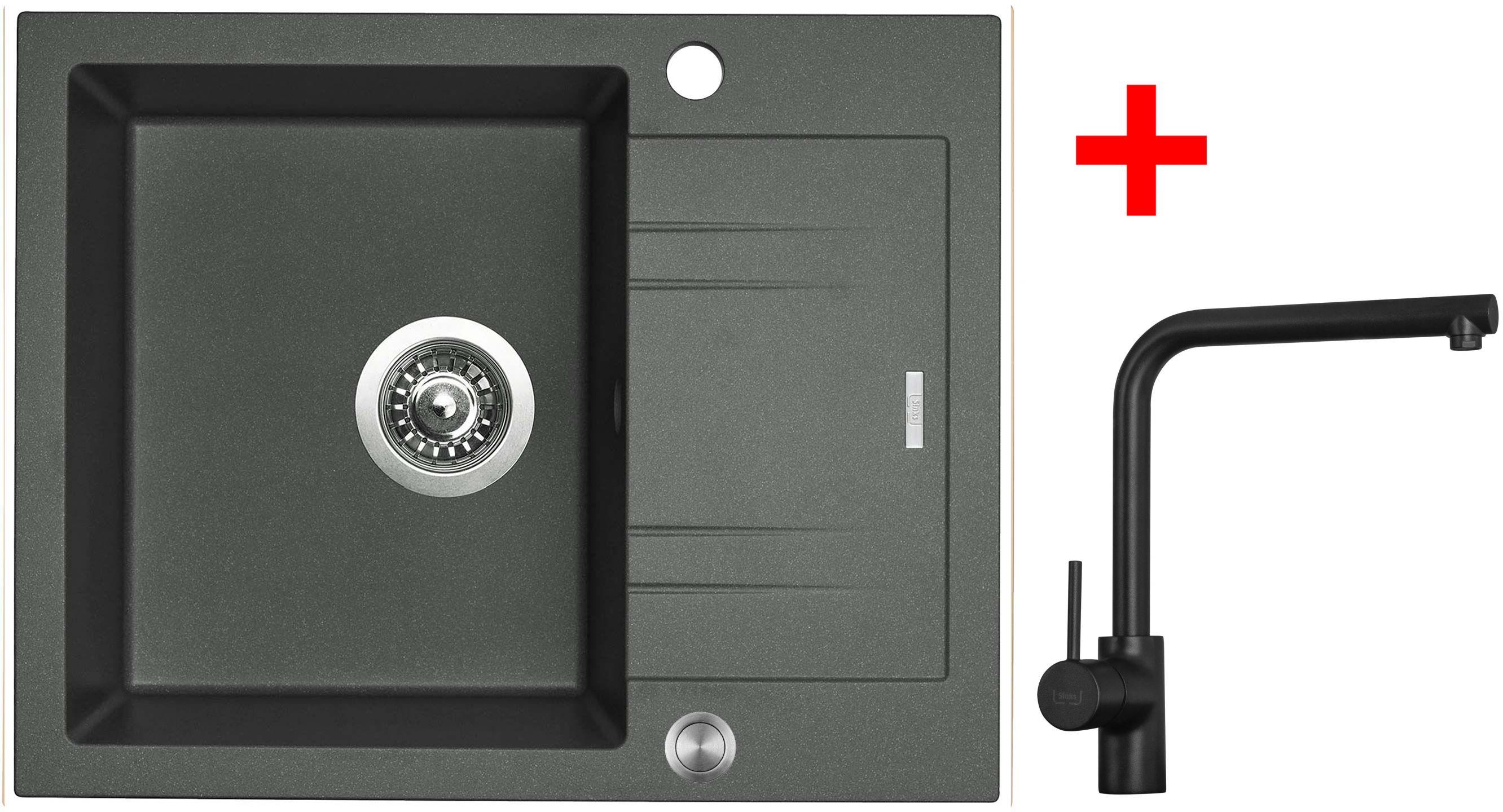 Sinks LINEA 600 XC Titanium + Elka černá matná