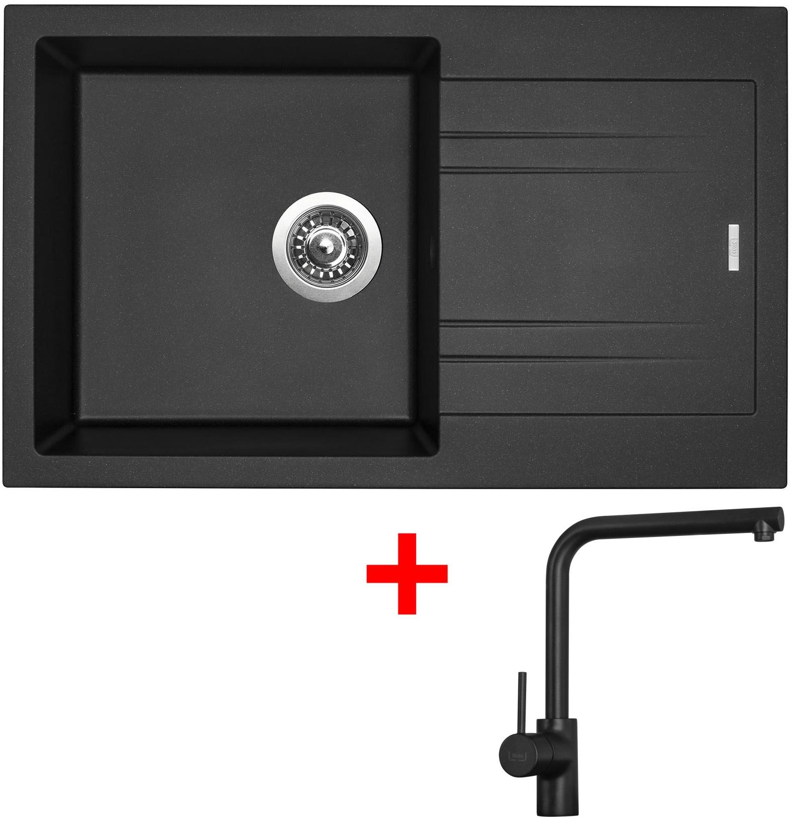 Sinks LINEA 780 Metalblack + Elka černá matná