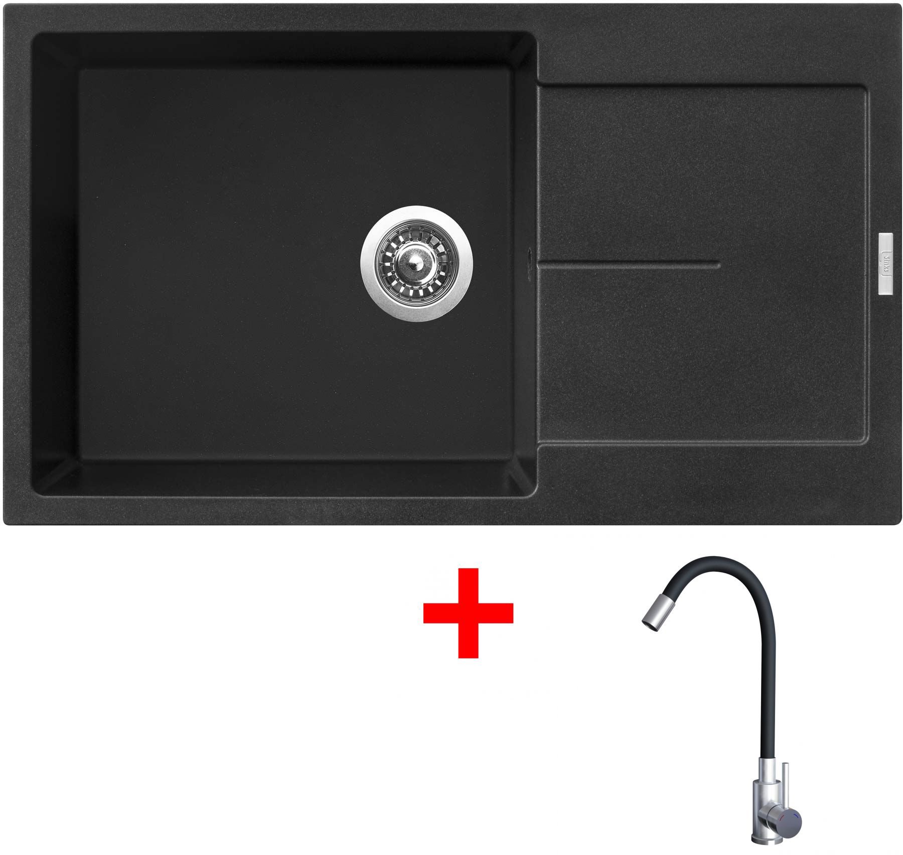 Sinks ULTIMA 860 XXL Metalblack + Elasta nerez/černá