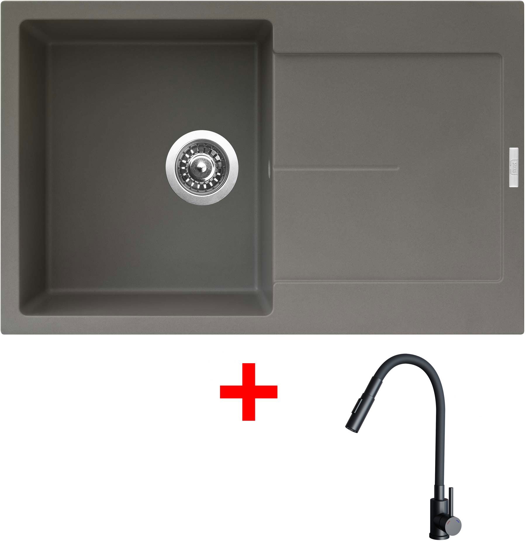 Sinks Ultima 790 Truffle + Elasta S černý matný