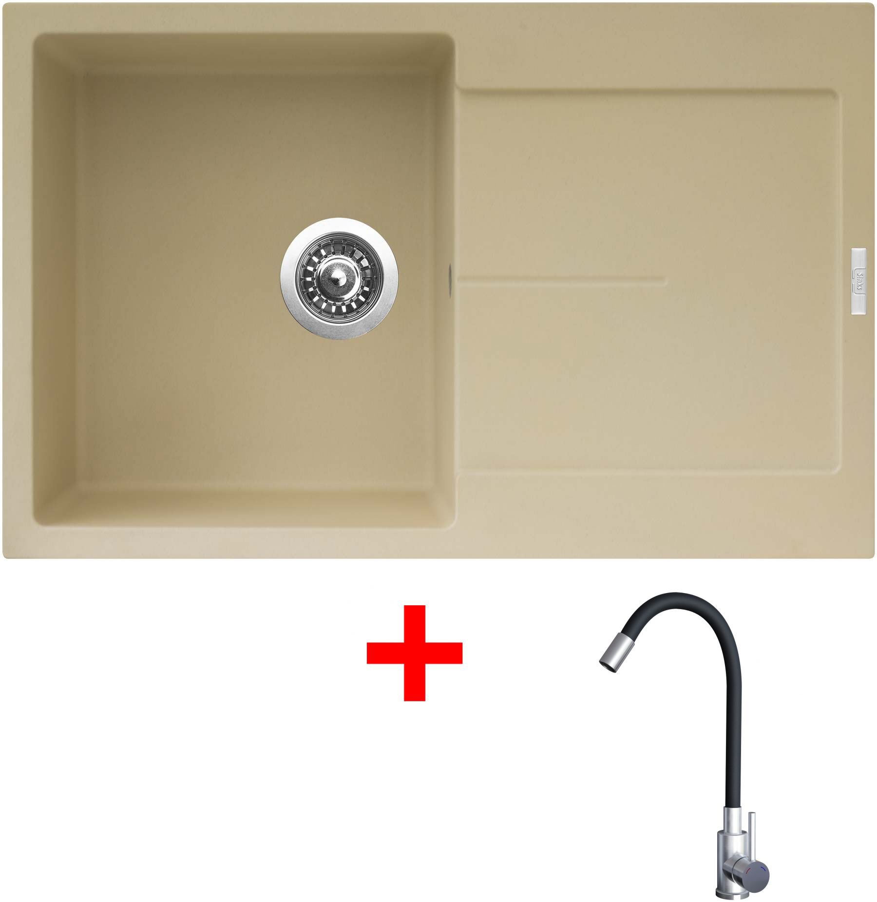 Sinks ULTIMA 790 Sahara + Elasta nerez/černá