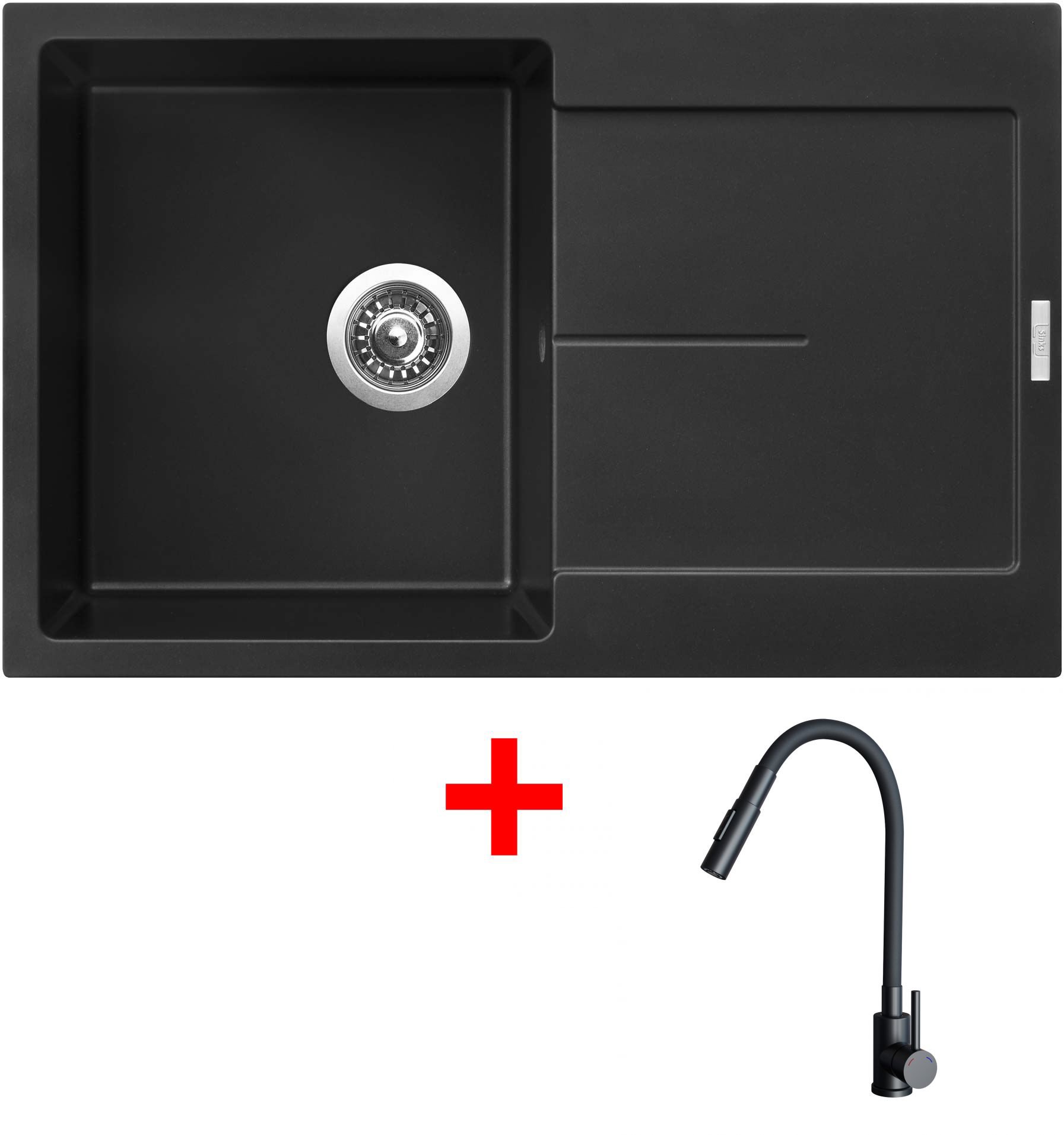 Sinks ULTIMA 790 Pureblack + ELASTA S černá matná