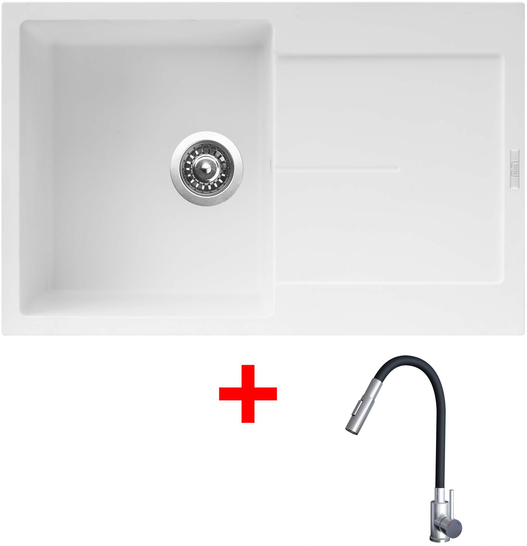 Sinks Ultima 790 Milk + Elasta S nerez/černý
