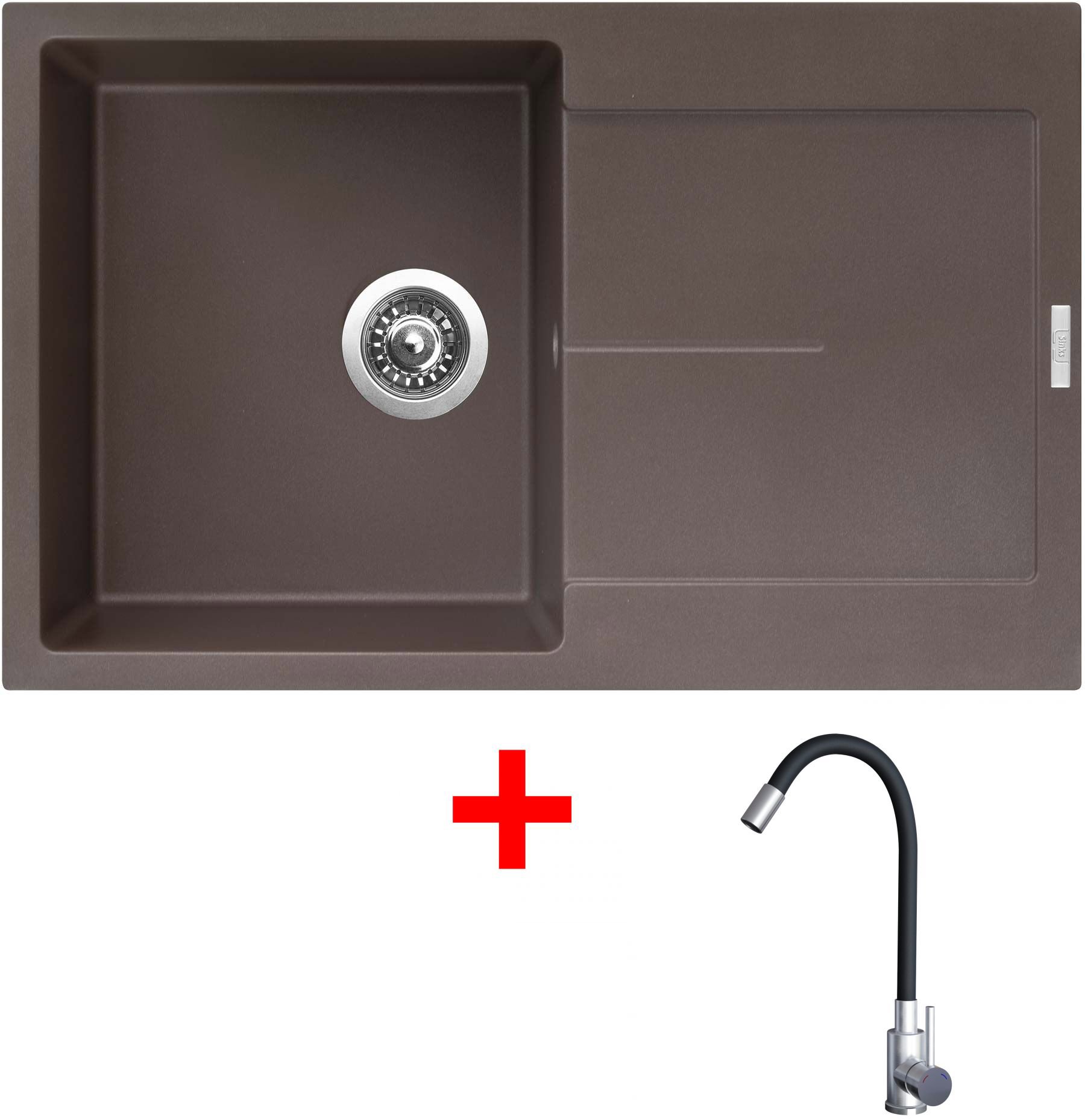 Sinks Ultima 790 Marone + Elasta nerez/černý