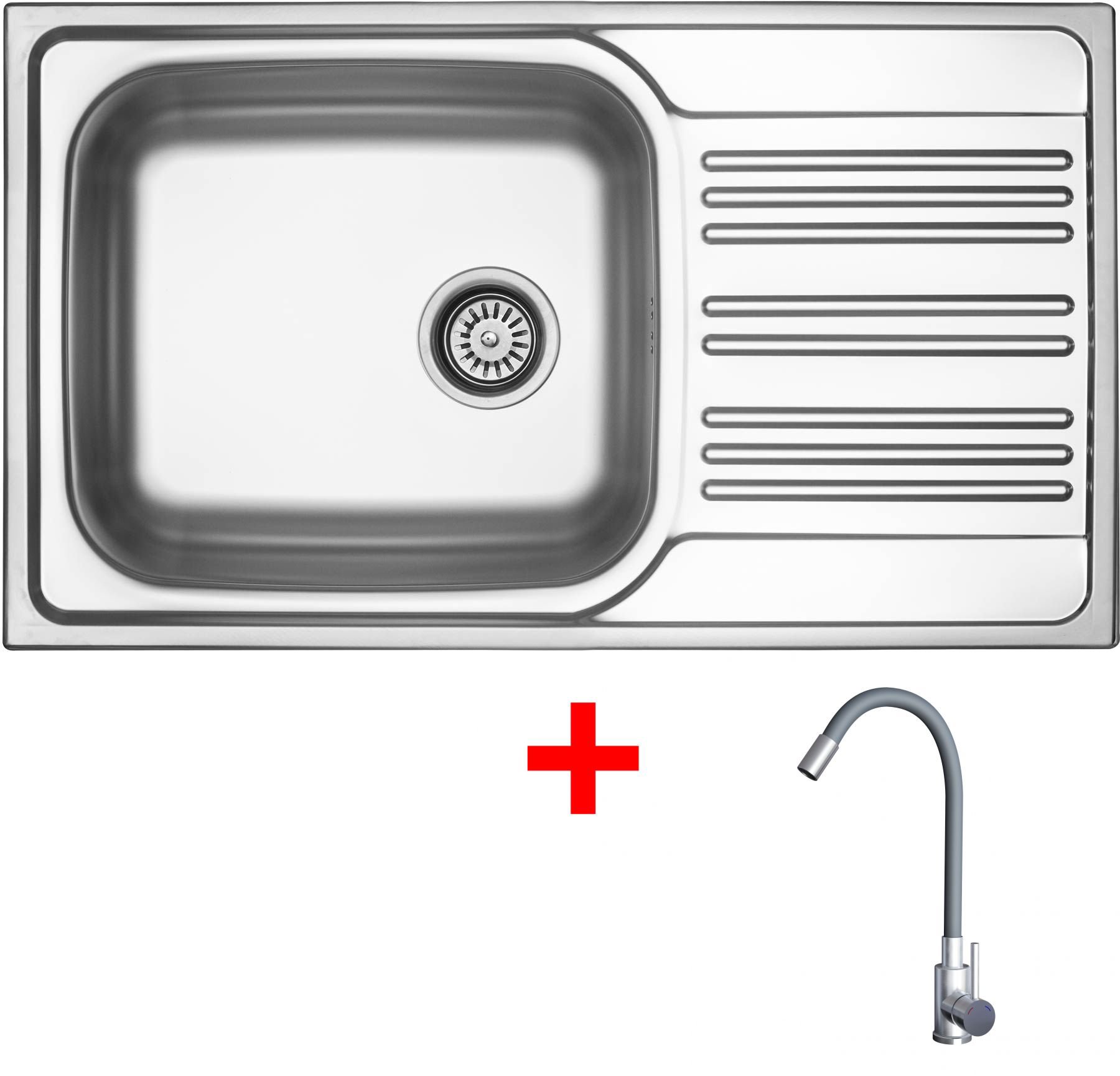 Sinks STAR 860 XXL + ELASTA nerez/šedá