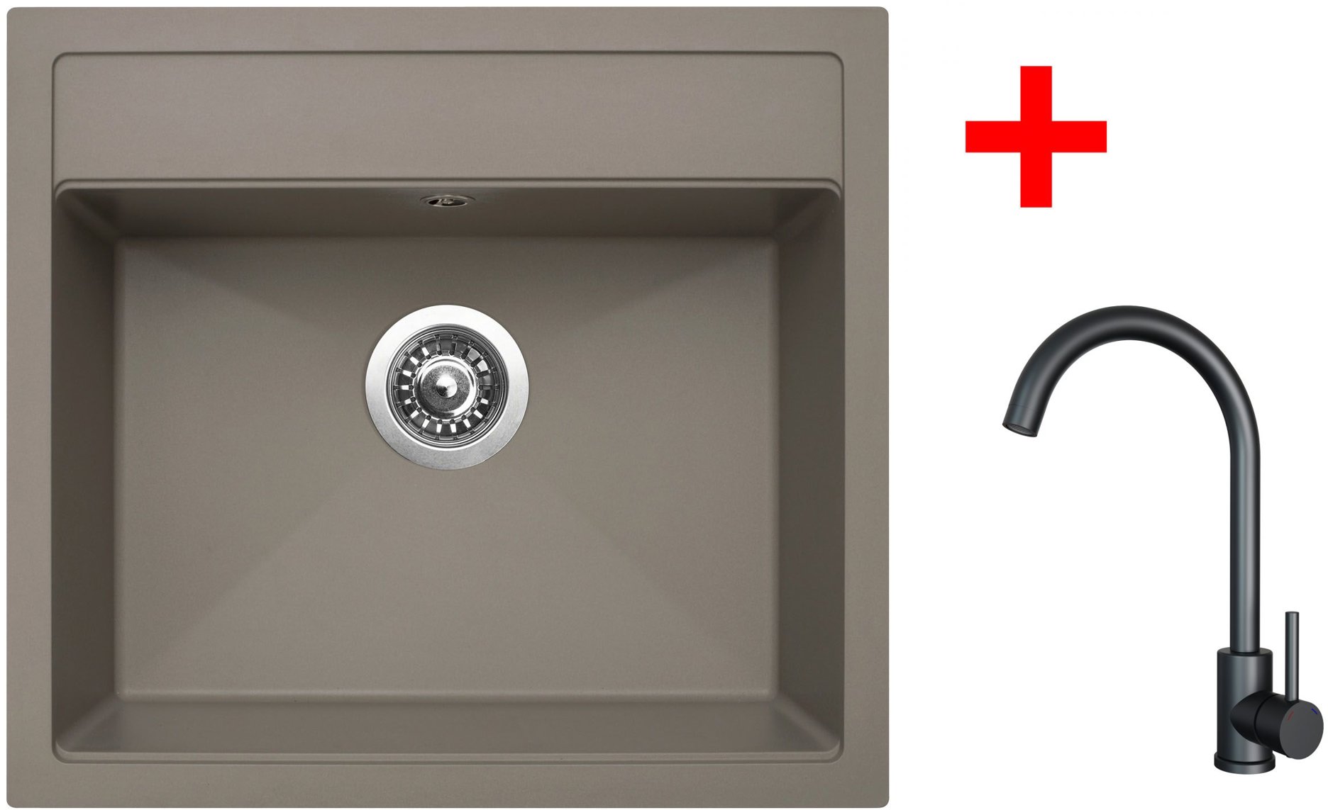 Sinks SOLO 560 Truffle + ARCO černá matná