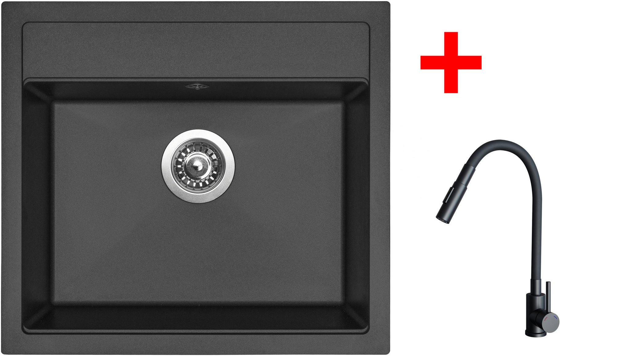 Sinks SOLO 560 Pureblack + ELASTA S černá matná